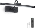 Battery Operated Picture & Frame Light – 15.7" Black Dimmable LED Wall Art Lamp with Remote Control, Timer, Adjustable Arm for Paintings, Portraits & Frames