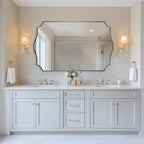 ANDY STAR 30x48 Inch Large Bathroom Mirror, Brushed Nickel Asymmetrical Mirror, Modern Rectangle Mirror with Unique Wavy Design, Premium Stainless Steel Metal, Wall-Mounted Vertically/Horizontally