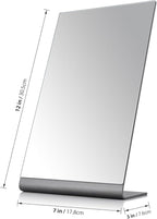Rectangular Makeup Mirror for Desk, 12 inch Aluminum Free Standing Table Mirror, Bathroom Counter Mirror, Space Black