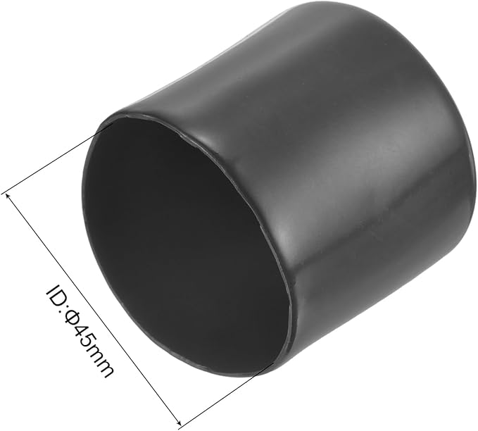 uxcell 10pcs Rubber End Caps 45mm(1 3/4") ID Vinyl Round End Cap Cover Screw Thread Protector Dark Grey