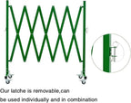 TRUNK Expandable Metal Barricade, 8 FT, Green, Portable Safety Barrier with Casters, Flexible Mobile Barrier Gate, Adjustable Temporary Fence for Garden Indoor,Shopping mall