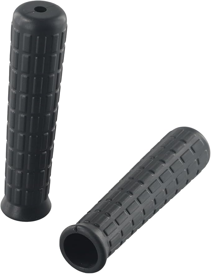 2Pcs Wheelbarrow Rubber Handles Replacement, Anti-slip Handle Grip Covers Weatherproof Handles Non-Slip Round Tubes for Garden Carts(114x20mm Black)