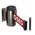 Crowd Control Warehouse - CCW Series WMB-120 Fixed Wall Mount Retractable Belt Barrier - 11 Foot, Red"This LINE is Closed" Belt with Stainless Steel Case