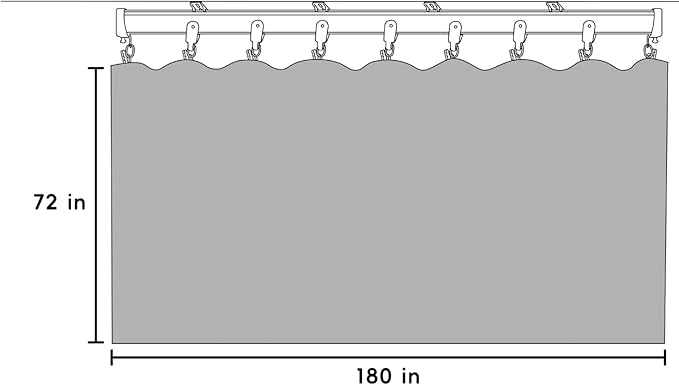 Room Divider Blackout Curtains Flexible Sliding Tracks Sets Ceiling Mounted Rod Window Curtain Privacy Separation for Bedroom Living Rooms,1 Panel Grey Drape and Black Track Set-W180xH72 in