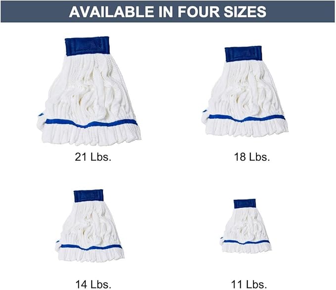 Arkwright Microfiber Tube Mop Head Replacement - Heavy Duty, Lint Free, Super Absorbent & Bleach-Safe, Janitorial Essential for Commercial & Industrial Floor Cleaning, 14 oz, White