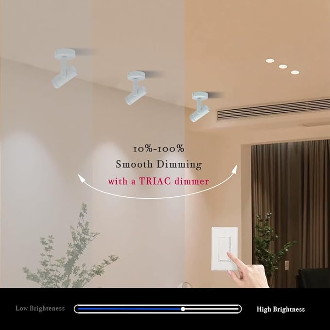 15W LED Dimmable and Zoomable Ceiling Spotlight with Anti-Glare Honeycomb Mesh | Adjustable Spot Light for Living Room, Gallery | 10°-55° Zoom，10%-100% Dim，3000K, CRI 98, Flicker-Free, White