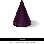 Resilient Velvet Bracelet Display Stand, Cone-Shaped Bangle Storage Holder For Jewelry Store Retail Countertop Organizer Stand (Purple, Resilient Velvet)