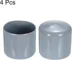 uxcell 4pcs Rubber End Caps 45mm ID Vinyl Round Tube Bolt Cap Cover Screw Thread Protectors Grey, 40mm Height