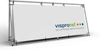 Vispronet Horizontal A-Frame Banner Stand – 3ft x 7ft Aluminum Outdoor Banner Stand, Portable Display Stand for Promotional & Sporting Events, Weather-Resistant Banner Stand, Frame Only