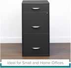 Scranton & Co 3-Drawer Contemporary Metal Filing Cabinet in Charcoal