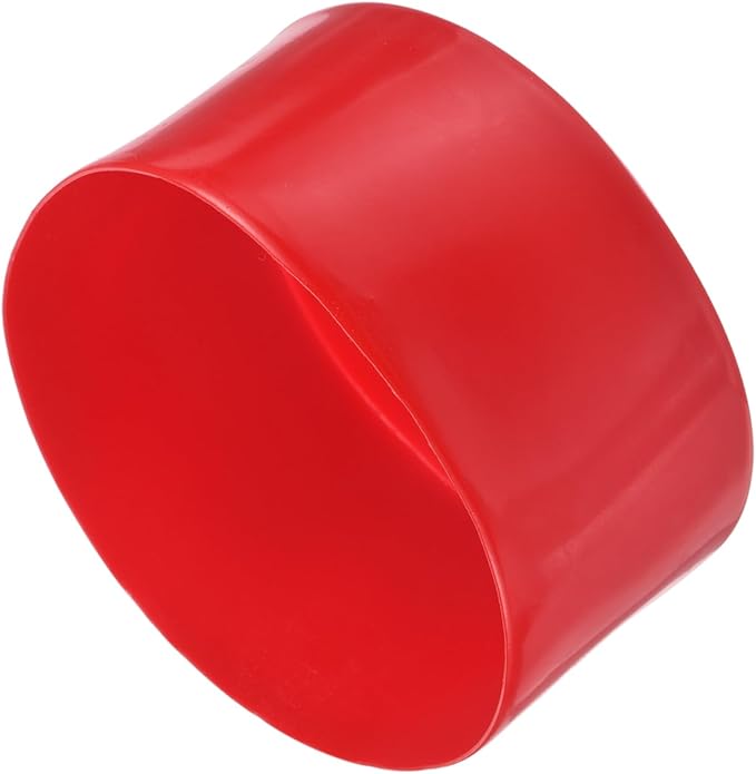 uxcell 4pcs Rubber End Caps 3 3/4"(95mm) ID Vinyl Round End Cap Cover Screw Thread Protectors Red, 50mm Height