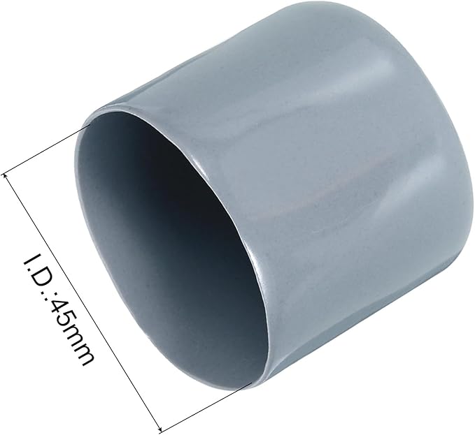 uxcell 10pcs Rubber End Caps 45mm(1.8") ID Vinyl Round End Cap Cover Screw Thread Protectors Grey