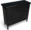 PartyLife New & Improved Portable Bar Table w/Folding Legs, 2 Bar Skirts, Heavy-Duty Storage Shelf & Carrying Case - Black