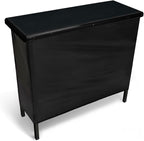 PartyLife New & Improved Portable Bar Table w/Folding Legs, 2 Bar Skirts, Heavy-Duty Storage Shelf & Carrying Case - Black