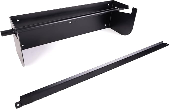 IDL Packaging 18" Wall Mounted Kraft Paper Roll Dispenser & Cutter for Rolls up to 18" Wide and 9" in Diameter - Durable Paper Holder with a Serrated Blade - Wall Mount Set Included