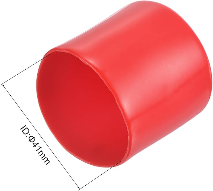 uxcell 5pcs Rubber End Caps 1 5/8"(41mm) ID Vinyl PVC Round Tube Bolt Cap Cover Screw Thread Protectors Red