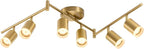 Bojim 6 Light Gold Track Lighting Kit, Modern LED Track Lighting Fixtures Ceiling, Flexibly Rotatable LED Light Head with Acrylic Ring, Kitchen Ceiling Spot Light(GU10 Socket, Bulbs Not Included)