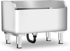 Commercial Mop Sink 304 Stainless Steel Floor Sink with Deep Basin, Anti-Splash Design & Quick Drainage Heavy-Duty Mop Service Basin for Kitchen, Laundry, Garage, Restaurant 18''