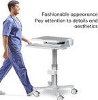 Dental Clinic Trolley Cart with Oral Scanner Holder,Hospital Mobile Workstation with Laptop Tray and Silent Wheels, for Office School Salon Lab etc.