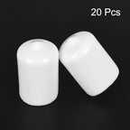 uxcell 20pcs Rubber End Caps 14mm(9/16") ID Vinyl Round End Cap Cover Screw Thread Protectors White
