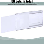 Kathfly 50 Pcs Plastic Wire Shelf Label Holder, Sign and Ticket Holder Clips with Paper Insert Area 3"x1.25" Compatible with Metro 1-1/4 Inch Shelves, Label Inserts Included