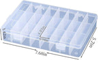 3pcs Clear Storage Small Parts Organizer Box Storage Bin With Dividers Multi Compartment for Beads Art DIY Tackle Box Organizer (24compartments)