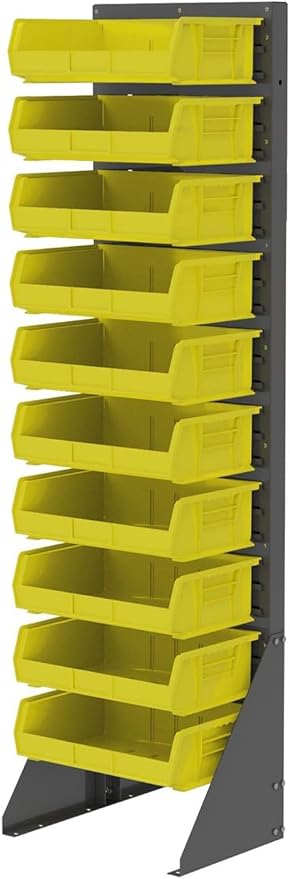 Akro-Mils 30255 AkroBins Plastic Storage Bins, Space-Saving Stackable Bins for Garage, Pantry, Craft Organization, 11-" x 16-" x 5-", Yellow, 6-Pack