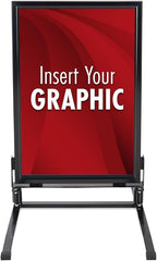 Displays2go 24 x 36 Inch Sidewalk Sign, Waterproof, Snap Frame, Spring Base, 2 Sided, Black (OWS2436B)