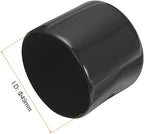 uxcell 4pcs Rubber End Caps 49mm ID Vinyl Round End Cap Cover Screw Thread Protectors Black, 40mm Height