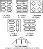TentandTable 20' x 20' Premium Canopy Tent, Blue/White, Outdoor Pole Tent, 40-80 Person Capacity for Parties, Weddings, Events, Commercial and Residential Use, Large Heavy Duty Vinyl Canopy Tents