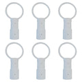 Xpose Safety Heavy-Duty White Plastic Connector Rings (6 Packs) | Universal Replacement End-Loops for Safety Cone Retractable Bar & Pole Barriers