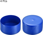 uxcell 4pcs Rubber End Caps 100mm ID Vinyl Round Tube Bolt Cap Cover Screw Thread Protectors Blue, 50mm Height