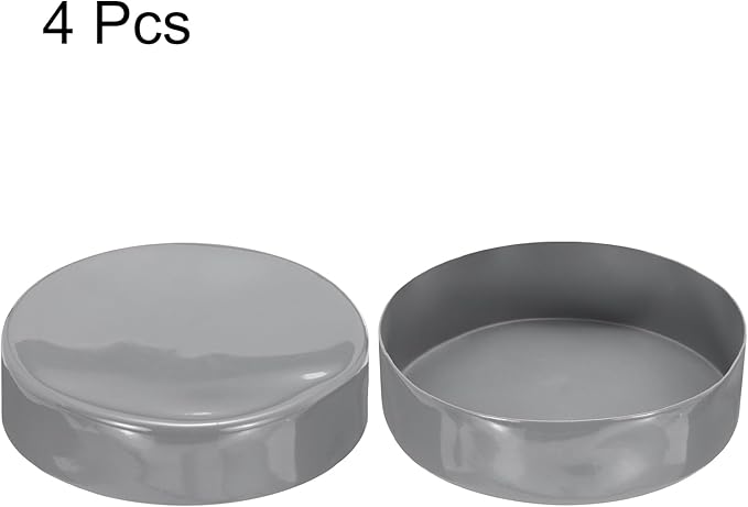 uxcell 4pcs Rubber End Caps 200mm ID Vinyl Round End Cap Cover Screw Thread Protectors Light Gray, 50mm Height