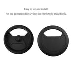 HAHIYO 2Pcs 2.4Inch/60mm Black ABS Plastic Sector-Shaped Desk Grommet Wire Grommet Cable Management Cord Hole Cover Desk Wire Hole Insert Wire Organizer for Computer Office Home Equipment System