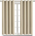 BGment Room Darkening Curtains 54 Inches Long - Grommet Thermal Insulated Drapes Window Treatment Curtains for Bedroom, 2 Panels, 52 x 54 Inch, Beige