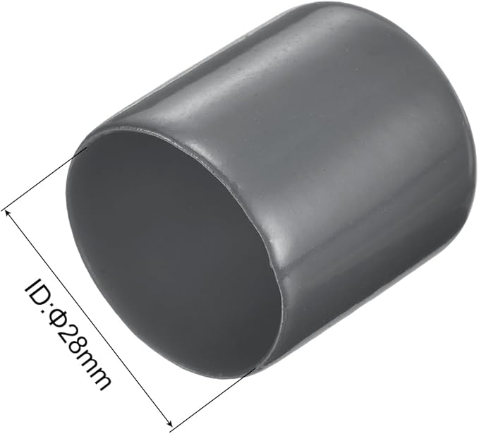 uxcell 10pcs Rubber End Caps 28mm ID Vinyl Round End Cap Cover Screw Thread Protector Dark Grey
