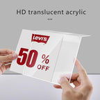 Self Adhesive Label Holder Acrylic Price Tag Displays Sign Holder Clear Table Counter Top Stand 2 Pack (（A4） 297*210mm/11.69*8.27 inches )
