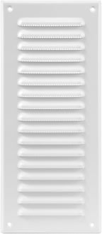 Vent Systems – 3.35 x 9.84 Inch (Inner) White Metal Rectangular Soffit Air Vent Grille Cover, Register Vent Deflector Louver Built-in Mesh HVAC For Bathroom Home Office Kitchen 4.92" x 11.61" (Outer)