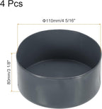 uxcell 4pcs Rubber End Caps 110mm(4 5/16 Inch) ID x 80mm(3 1/8 Inch) H Vinyl Round End Cap Cover Screw Thread Protectors Dark Grey