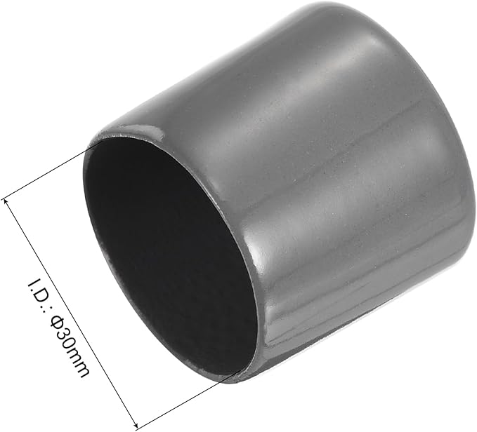 uxcell 10pcs Rubber End Caps 30mm ID Vinyl Round End Cap Cover Screw Thread Protectors Dark Grey