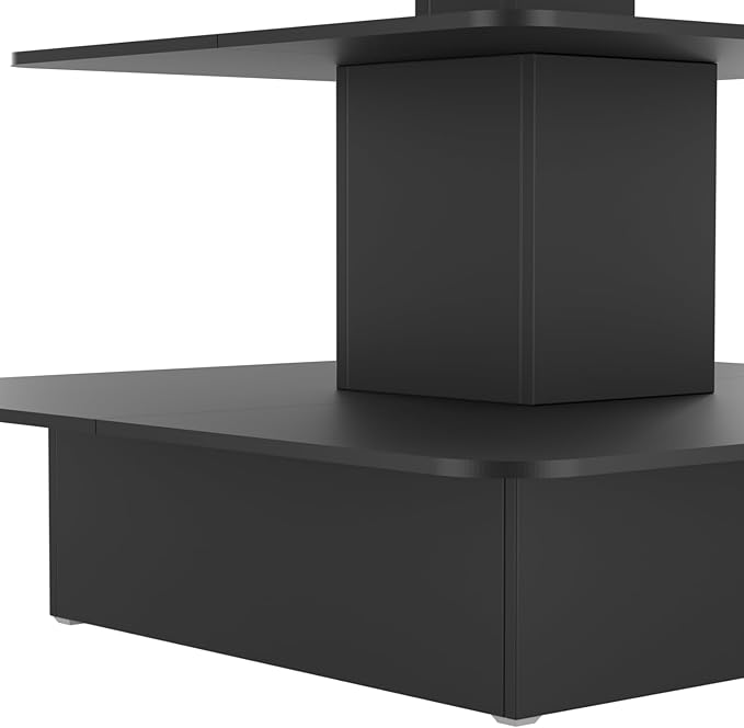 WISDOMFUR 3 Tier Squre Display Table – Multi-Colors, 48"" x 48"" x 42"" (Black), 3TR4848