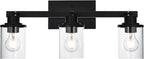 Yaohong 3-Light Kitchen Track Light Fixtures Ceiling Vanity Lights Black, Bathroom Track Lighting Kit with Ajustable Heads, Modern Wall Ceiling Tracking Light for Hallway Shop