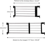 BAOYOUNI Adjustable Shelving Expandable Closet Shelves Tension Rod Clothes Hanger Storage Rack DIY Cabinet Wardrobe Kitchen Bathroom Divider Separator Organizer, Black, 2 Pack