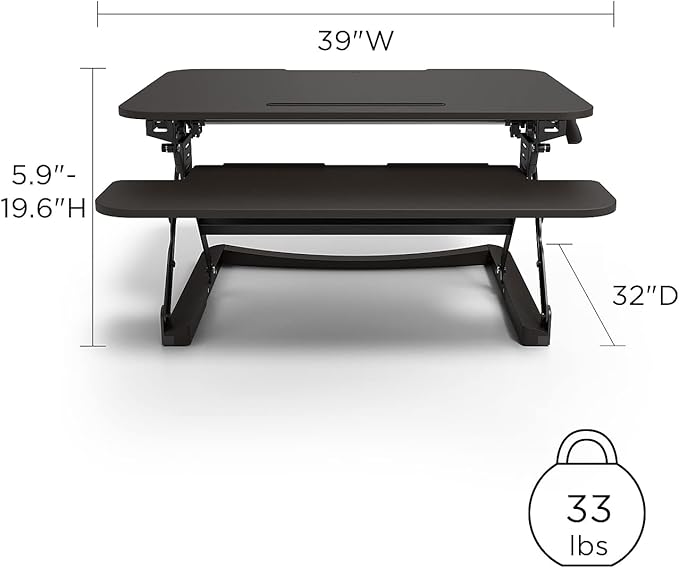 Union & Scale Staples Flexfit 35-inch Adjustable Desk Riser, Black, 2/Pack (UN50710-CCVS)