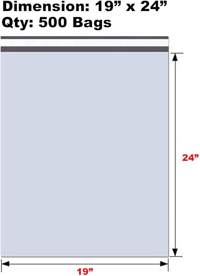 iMBAPrice 19x24 Inch White Poly Mailers, 500-Pack (#7 Large Size) Self-Seal Shipping Envelopes, Waterproof & Tear-Resistant Plastic Mailing Bags for Packaging and E-Commerce