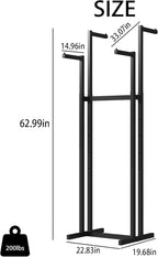 Black Clothes Racks with 4 Straight Arms, Metal Clothing Rack for Hanging Clothes, Freestanding Garment Rack Heavy Duty, 46" to 63" Adjustable Height Retail Clothing Rack for Boutiques Display