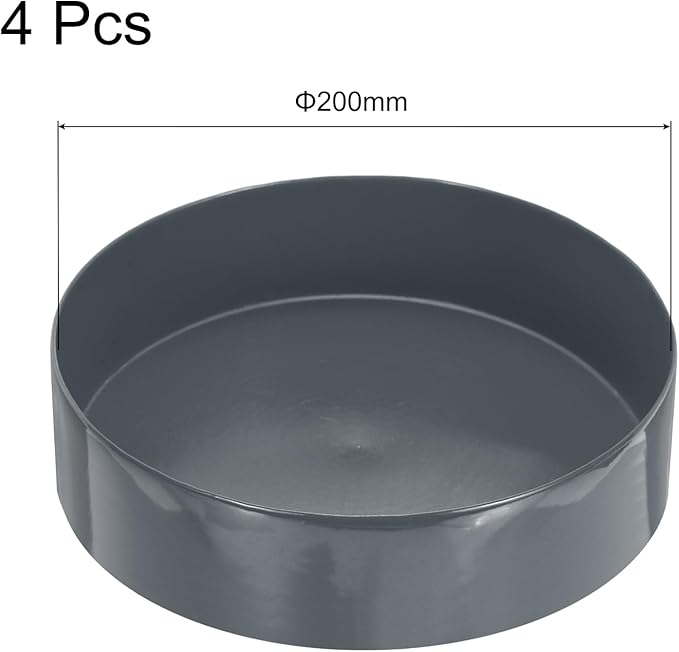 uxcell 4pcs Rubber End Caps 200mm(7 7/8 Inch) ID x 80mm(3 1/8 Inch) H Vinyl Round End Cap Cover Screw Thread Protectors Dark Grey