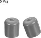 uxcell 5pcs Rubber End Caps Protective Caps 23mm ID Vinyl PVC Round Tube Bolt Cap Cover Screw Thread Protectors Light Gray
