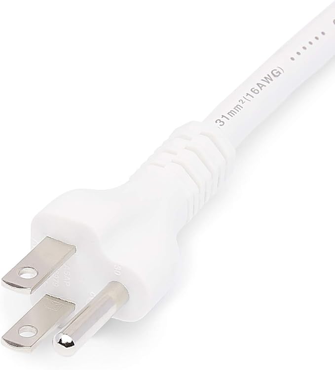 Amazon Basics Extension Cord, 13 Amps, 125V, 10 Foot, White - Pack of 2