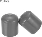 uxcell 20pcs Rubber End Caps 23mm ID Vinyl PVC Round Tube Bolt Cap Cover Screw Thread Protectors Dark Grey